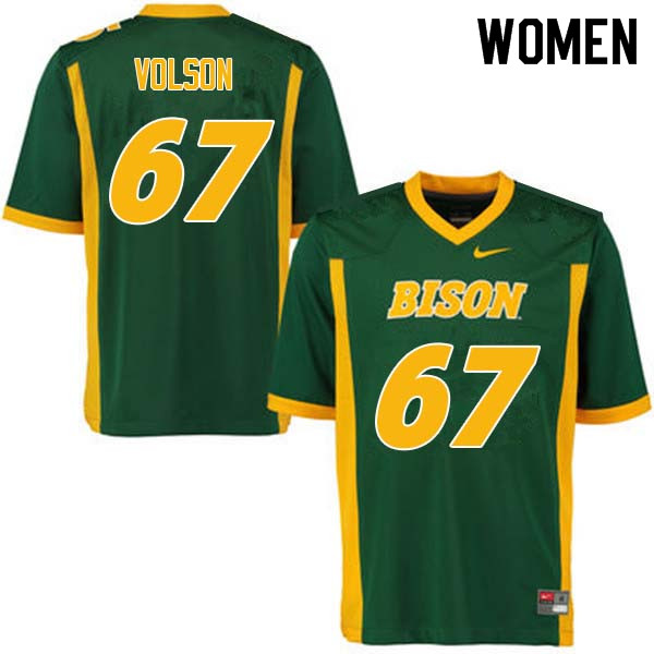 Women #67 Cordell Volson North Dakota State Bison College Football Jerseys Sale-Green - Click Image to Close